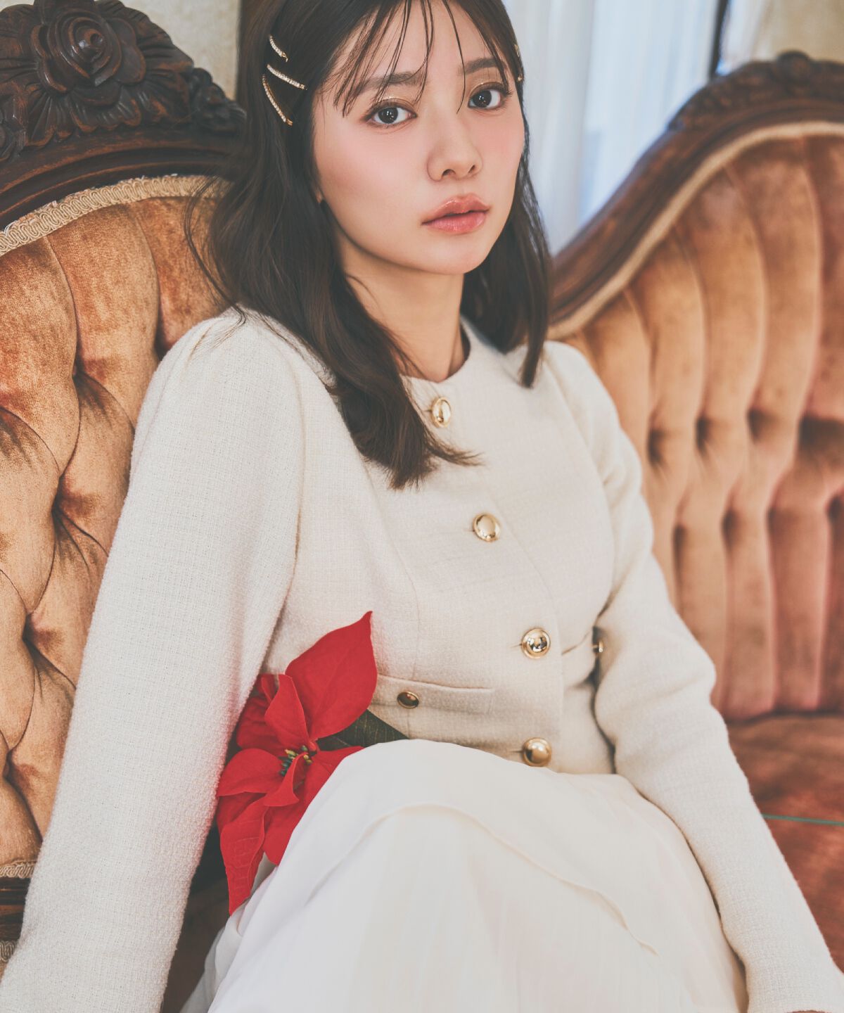 アンドクチュール「ツイードジャケットドッキングワンピース」|ワンピース|