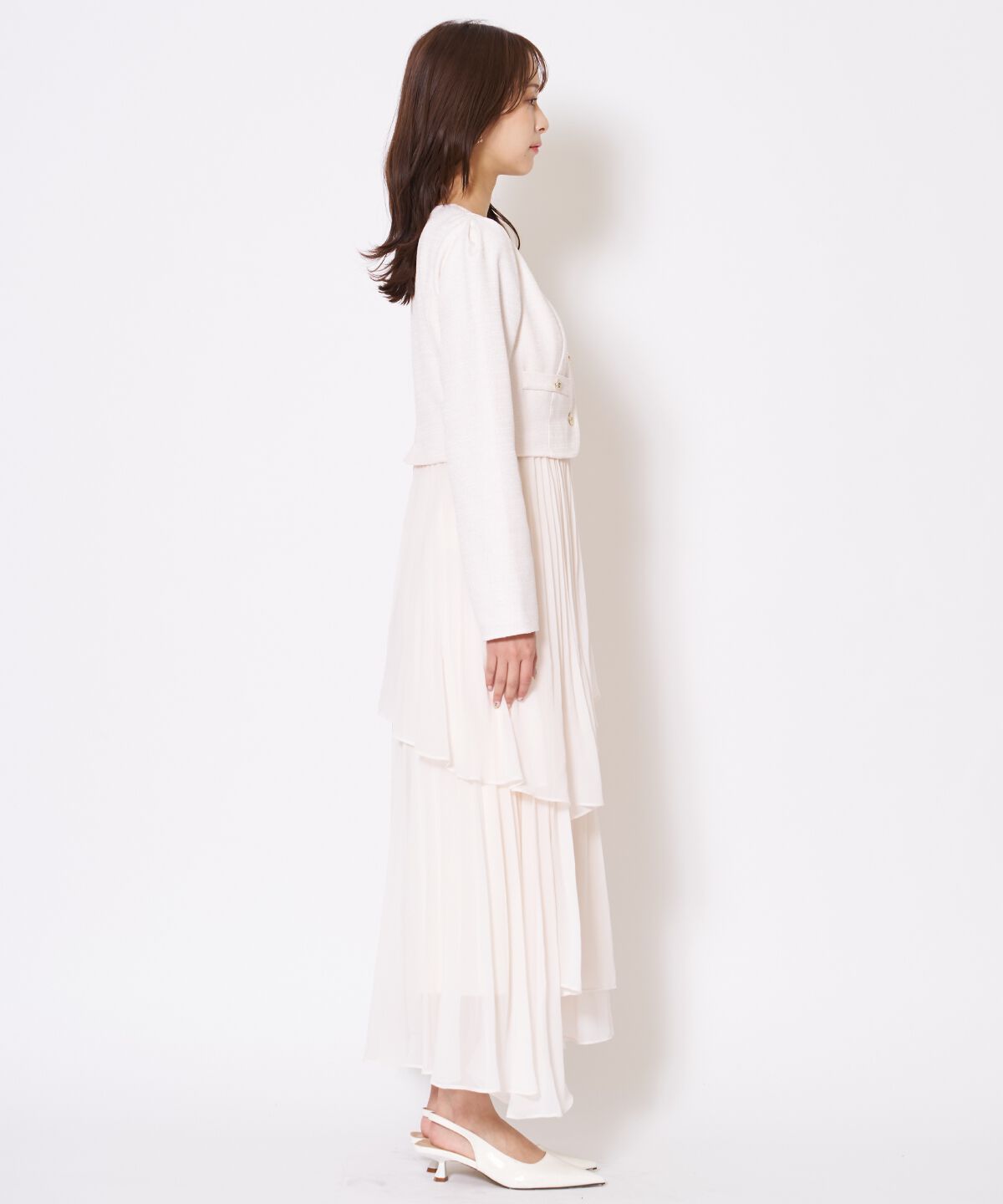 アンドクチュール「ツイードジャケットドッキングワンピース」|ワンピース|