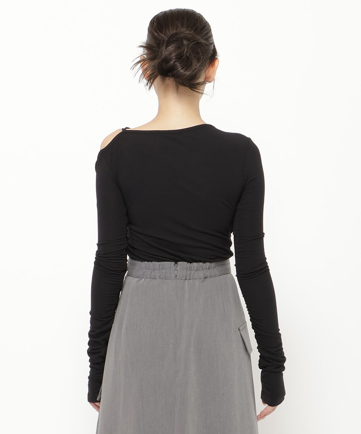 REDYAZEL「シャーリングリボンアシメトップス」|Tシャツ・カットソー|