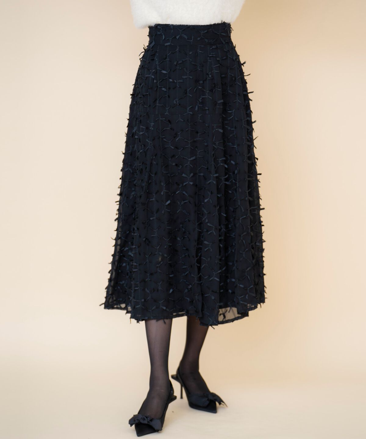 REDYAZEL「リボンモチーフフレアスカート」|フレア|