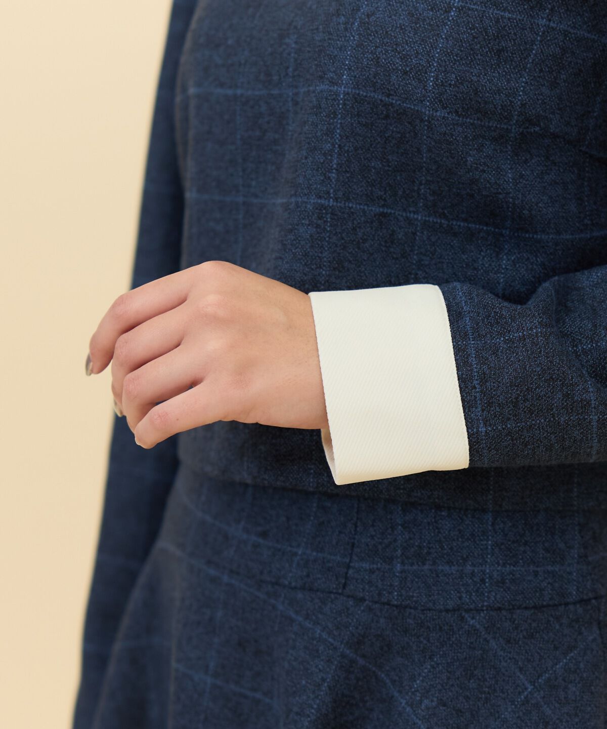 REDYAZEL「バイカラーチェックスタンドトップス」|シャツ・ブラウス|