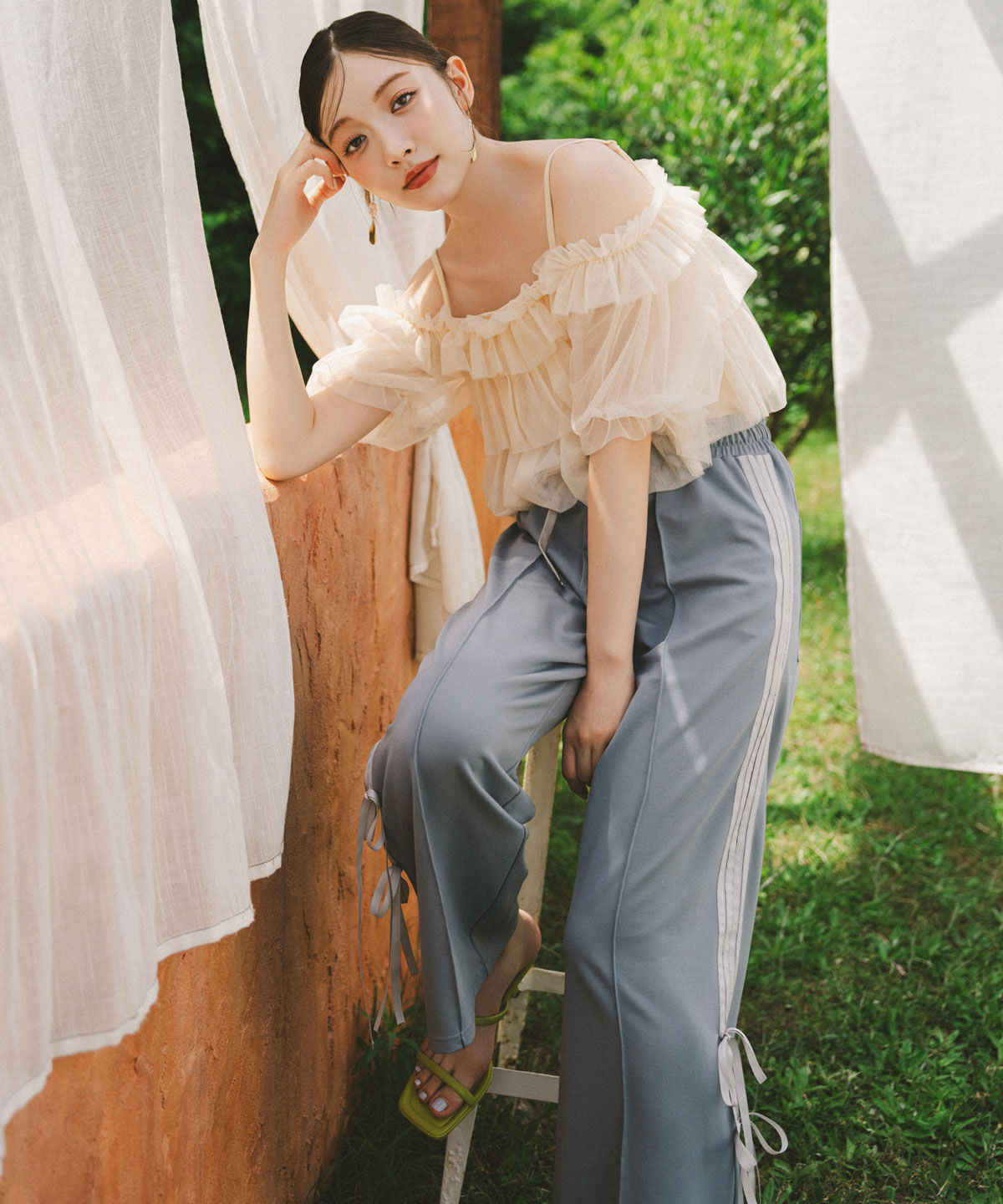 REDYAZEL「ダブルリボンラインイージーパンツ」|その他|