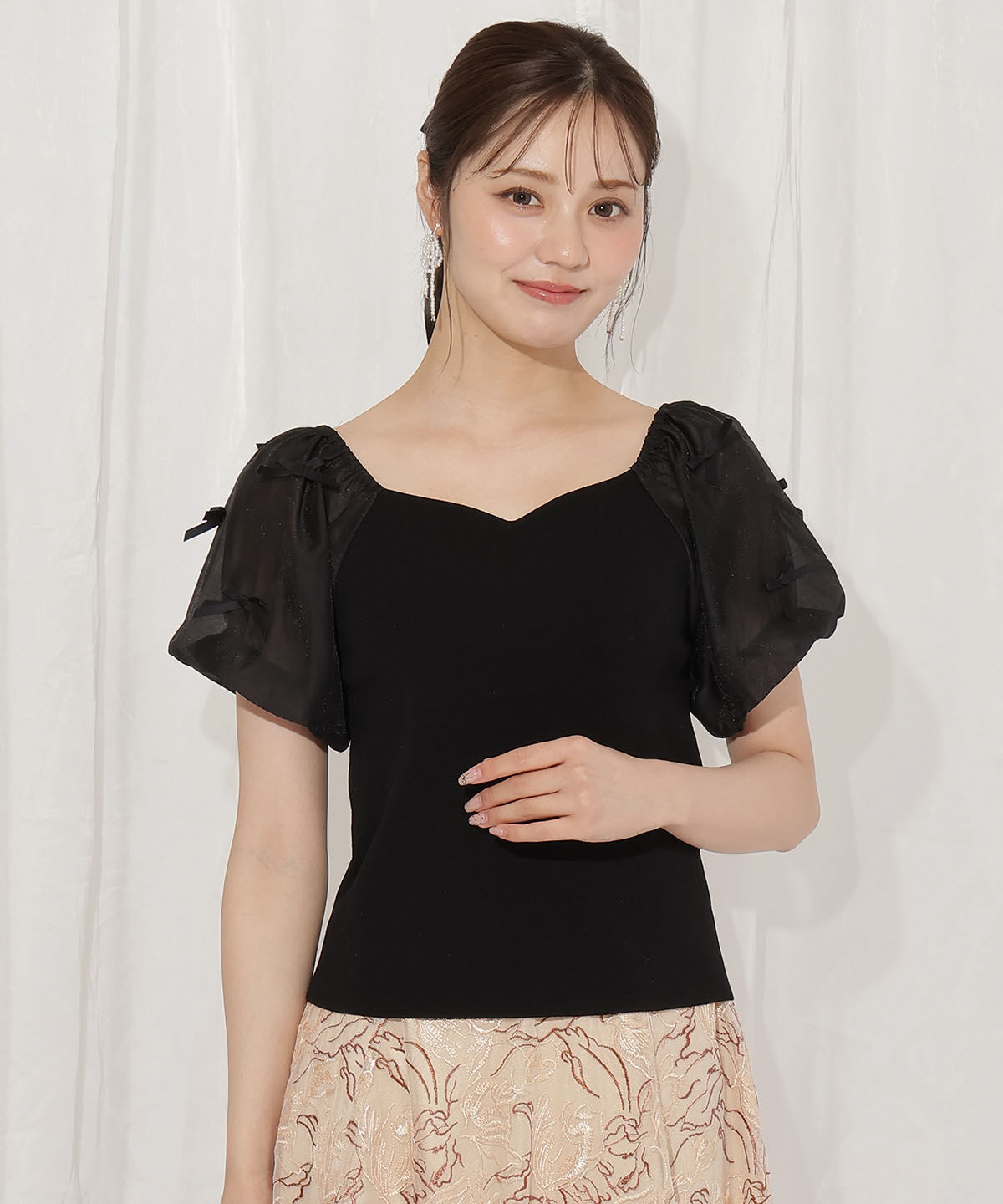 WILLSELECTION「ハートネックミニリボンニット」|ニット・セーター|