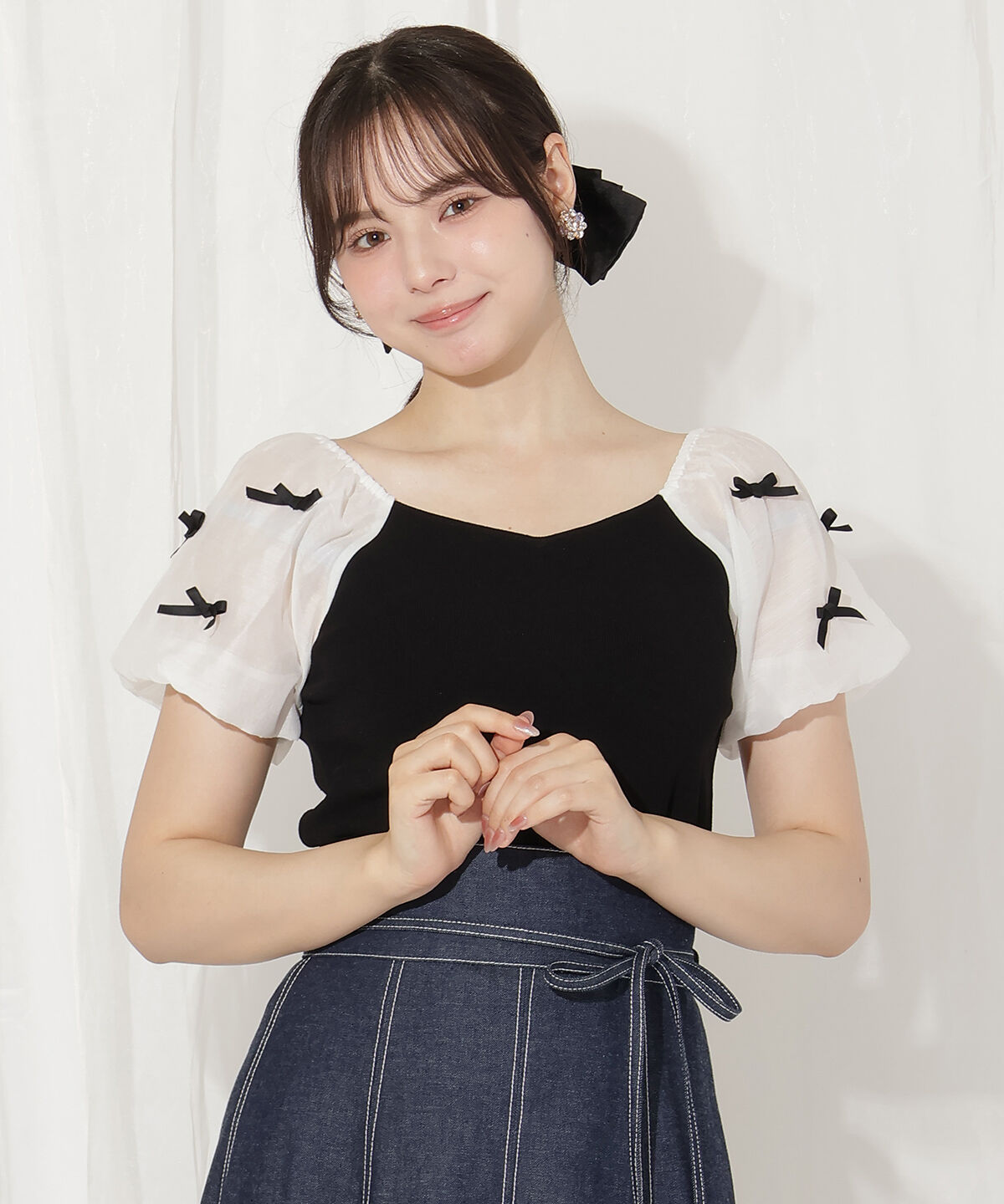 WILLSELECTION「ハートネックミニリボンニット」|ニット・セーター|