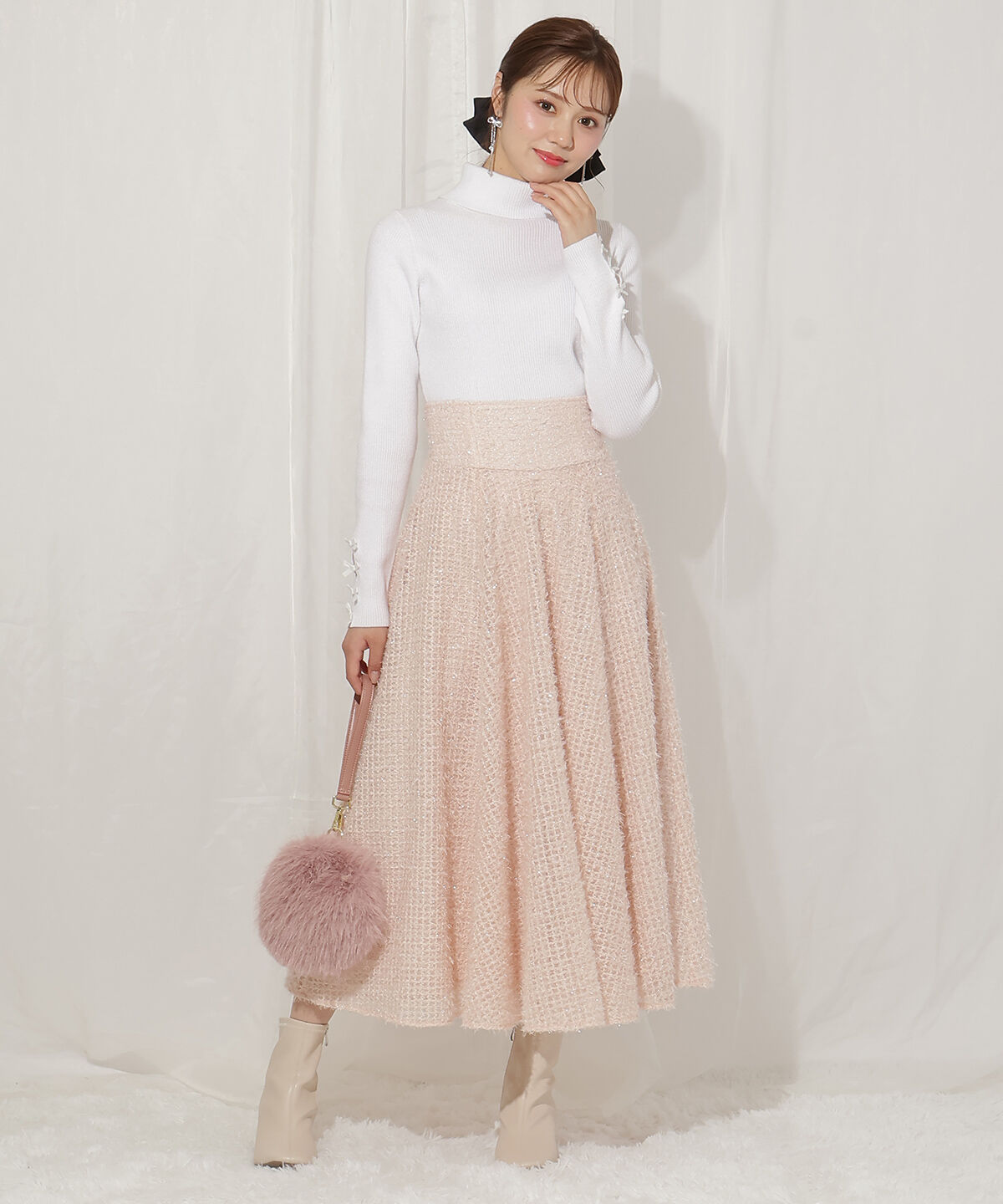 WILLSELECTION「フリンジチェックフレアスカート」|フレア|