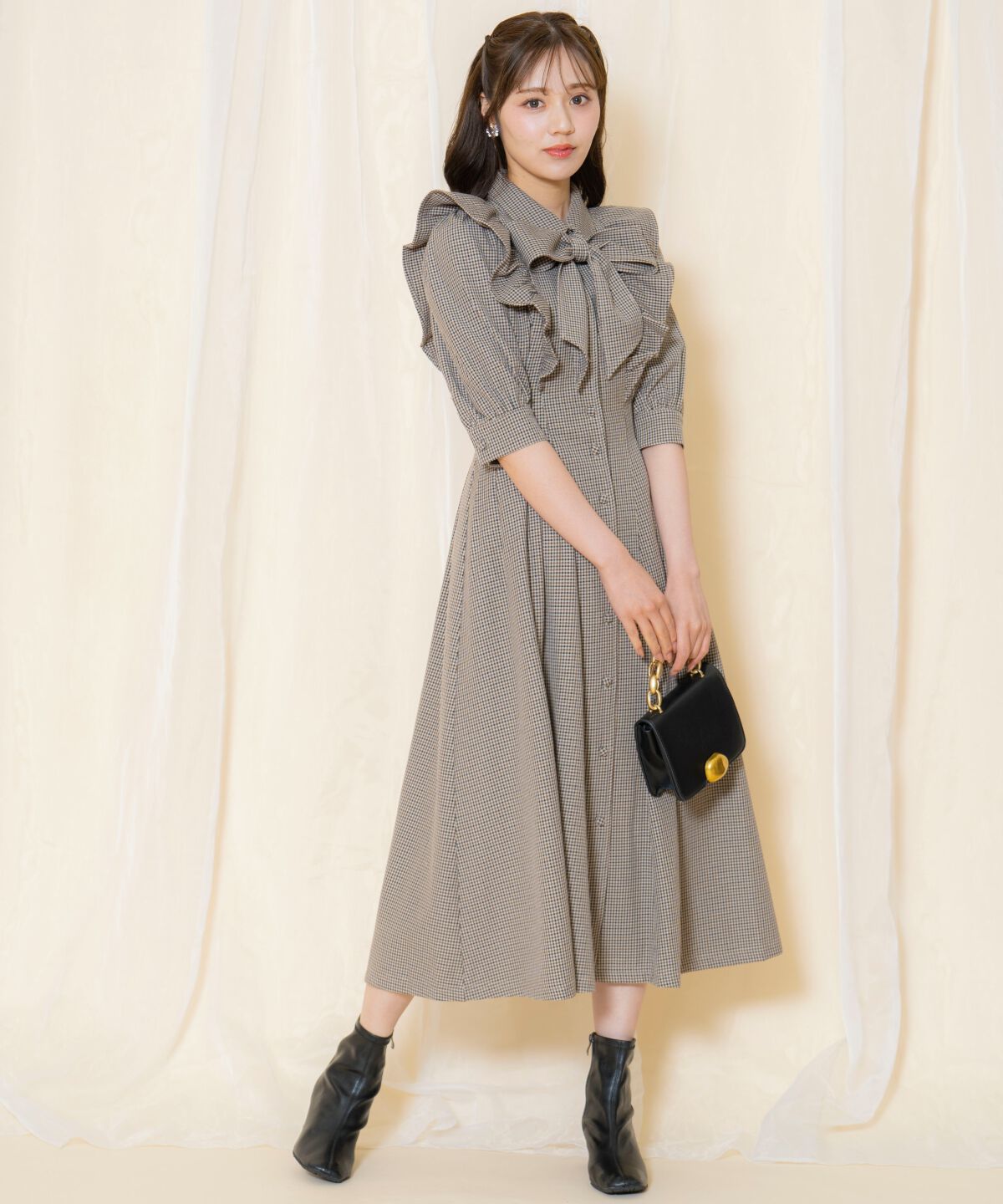 WILLSELECTION「タックウエストフリルシャツワンピース」|ワンピース|