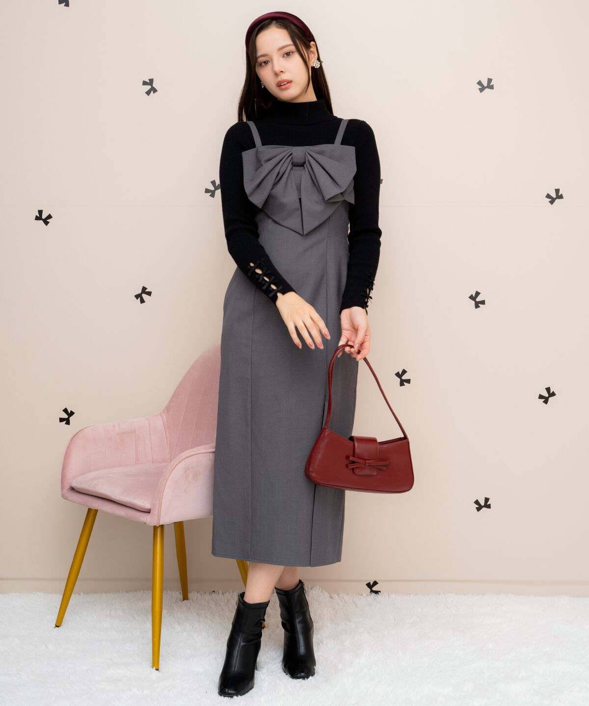 WILLSELECTION「ドレープリボンIラインワンピース」|ワンピース|