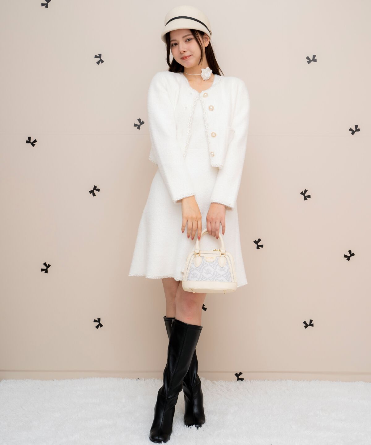 WILLSELECTION「ブレード付きフェザーヤーンジャケット&times;ワンピース」|ワンピース|