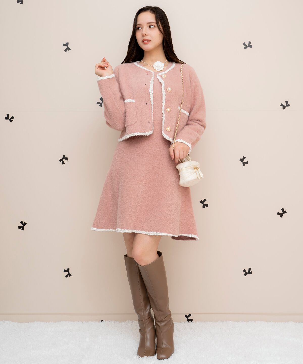 WILLSELECTION「ブレード付きフェザーヤーンジャケット&times;ワンピース」|ワンピース|