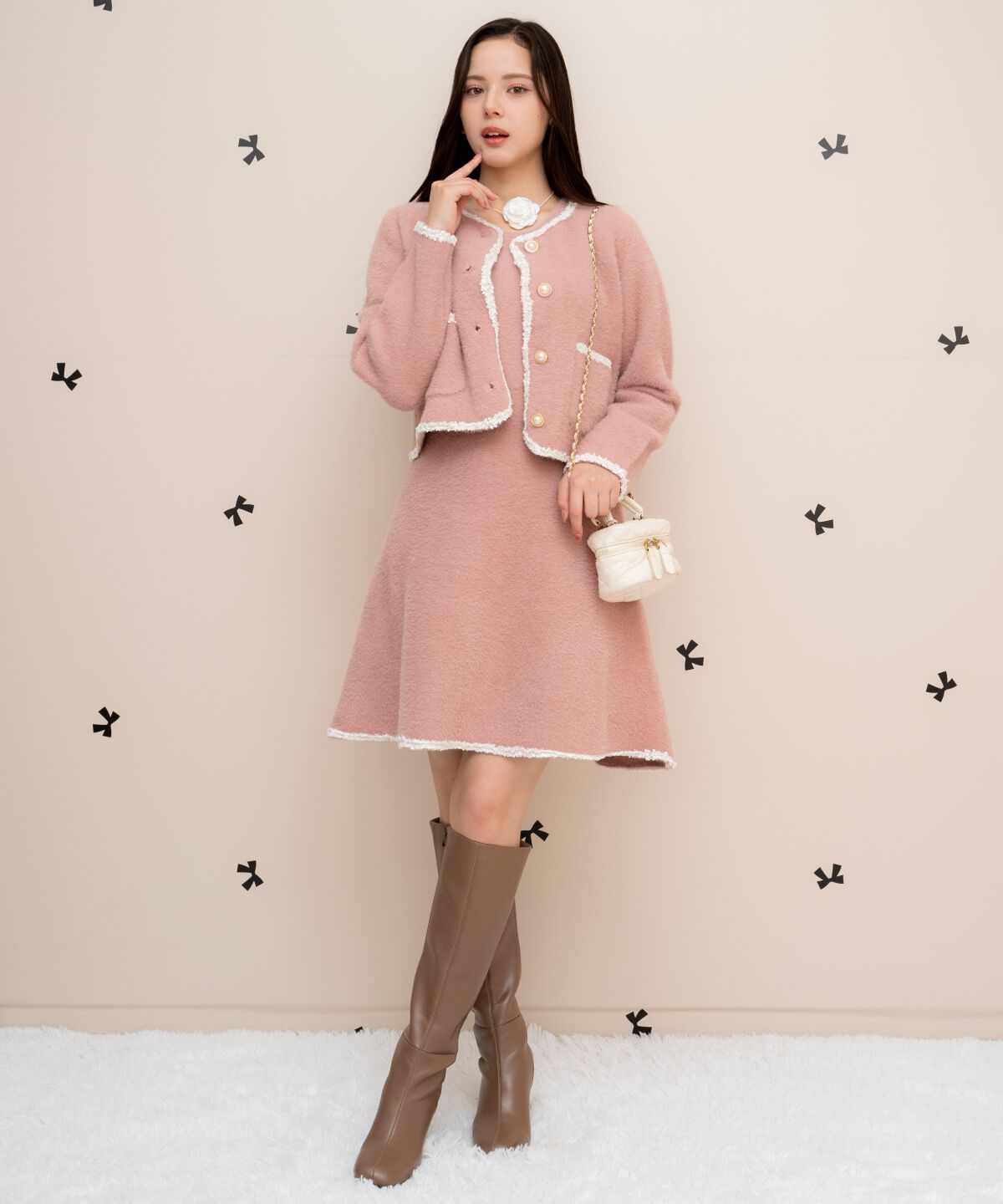 WILLSELECTION「ブレード付きフェザーヤーンジャケット&times;ワンピース」|ワンピース|