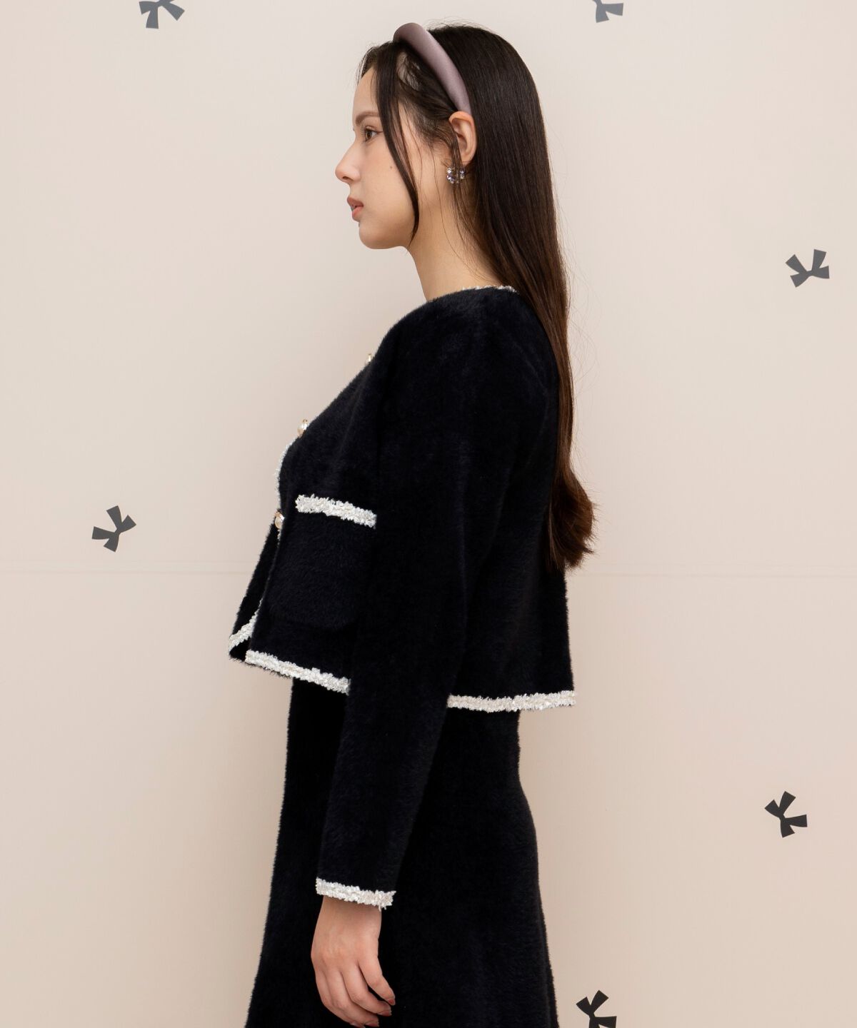 WILLSELECTION「ブレード付きフェザーヤーンジャケット&times;ワンピース」|ワンピース|