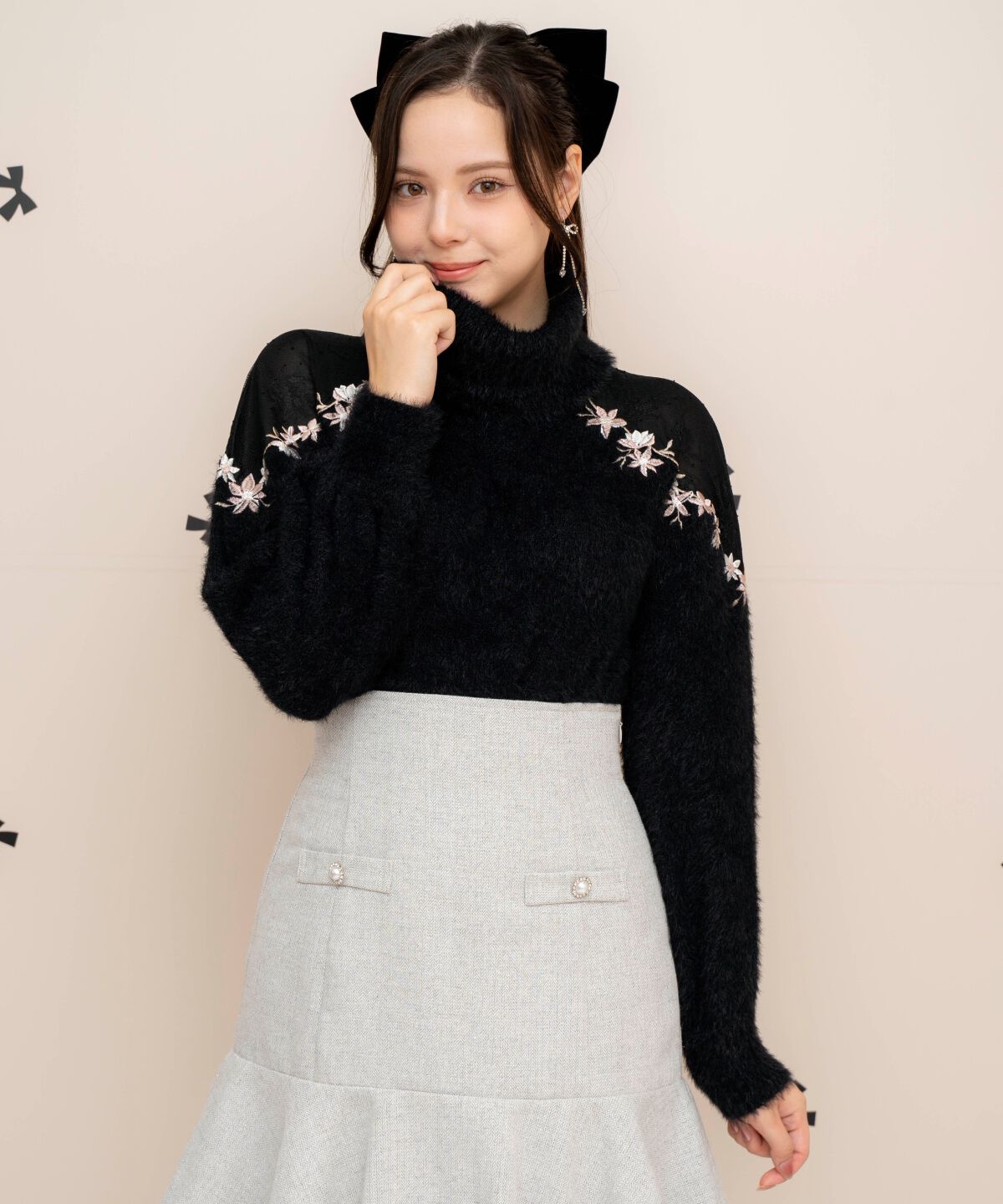 WILLSELECTION「刺繍シャギーニットプルオーバー」|ニット・セーター|