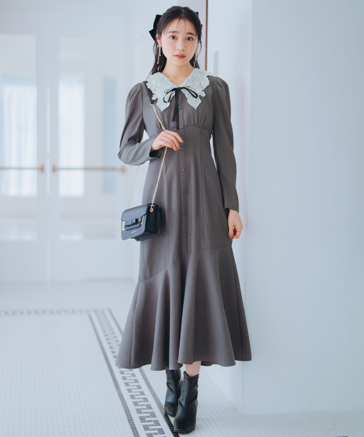 WILLSELECTION「レースカラーマーメイドワンピース」|ワンピース|