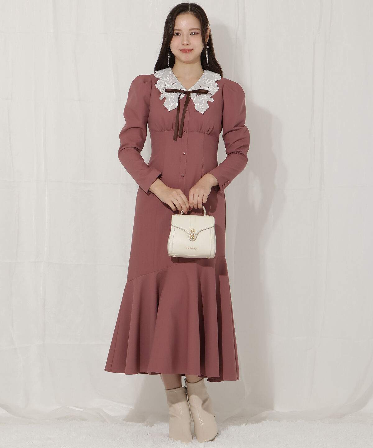 WILLSELECTION「レースカラーマーメイドワンピース」|ワンピース|