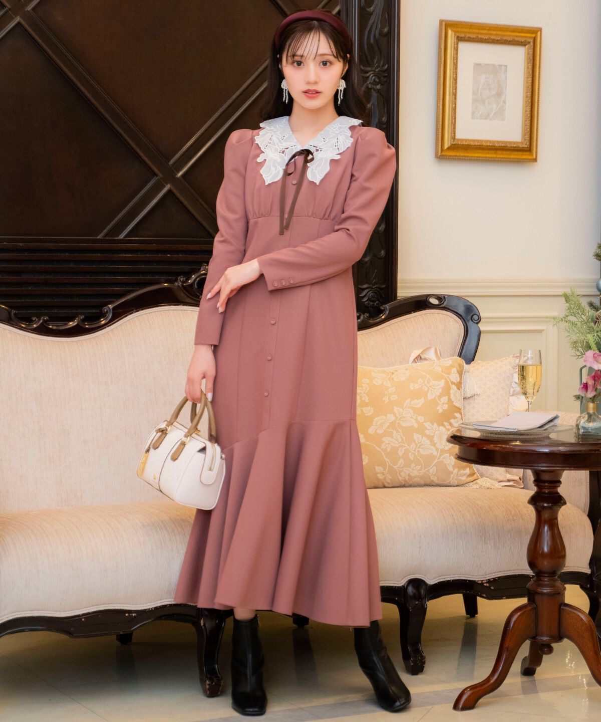 WILLSELECTION「レースカラーマーメイドワンピース」|ワンピース|