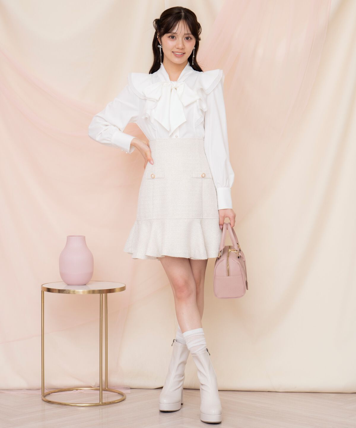 WILLSELECTION「ラメツイードフレアミニスカート」|フレア|オフ