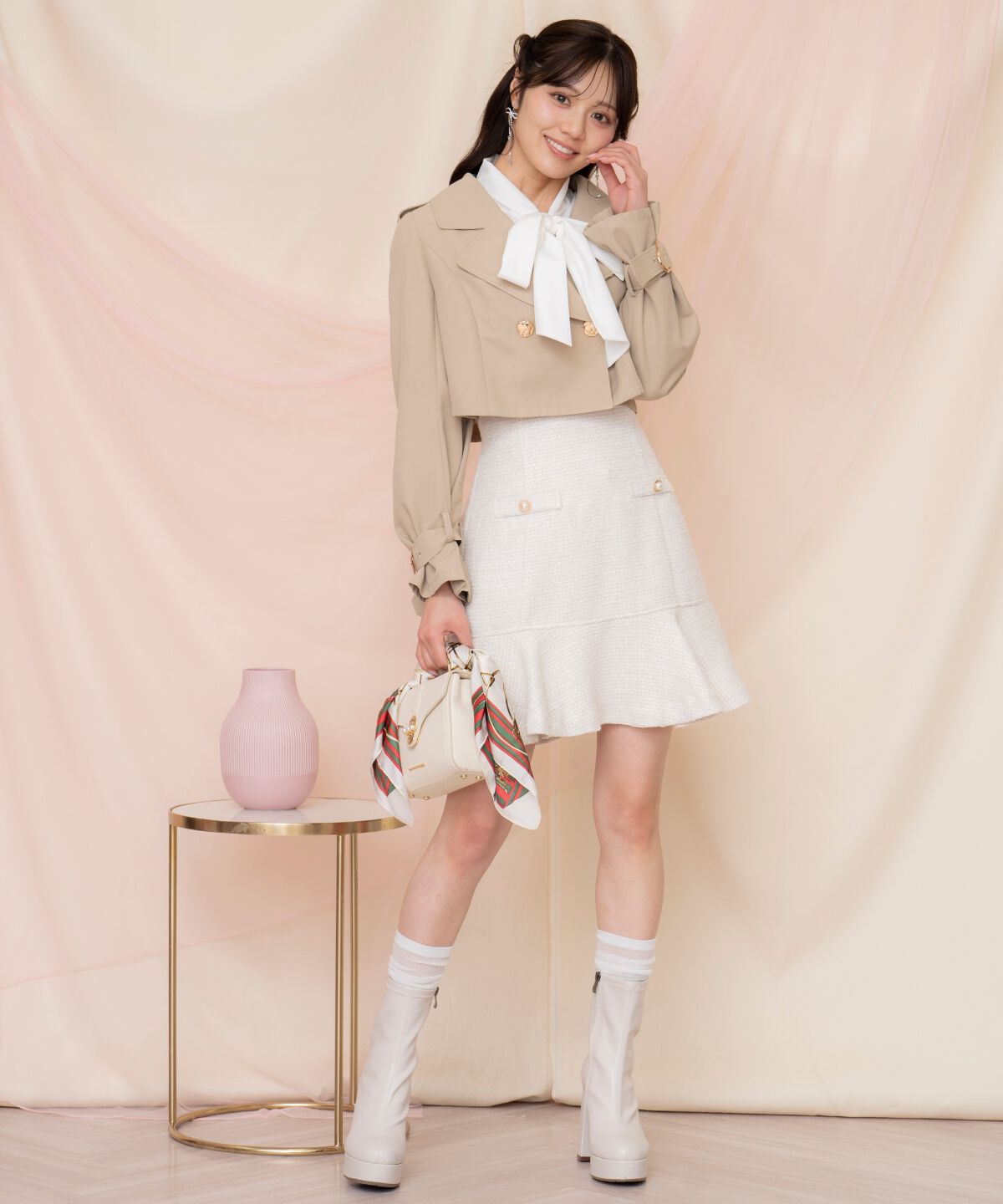 WILLSELECTION「ラメツイードフレアミニスカート」|フレア|