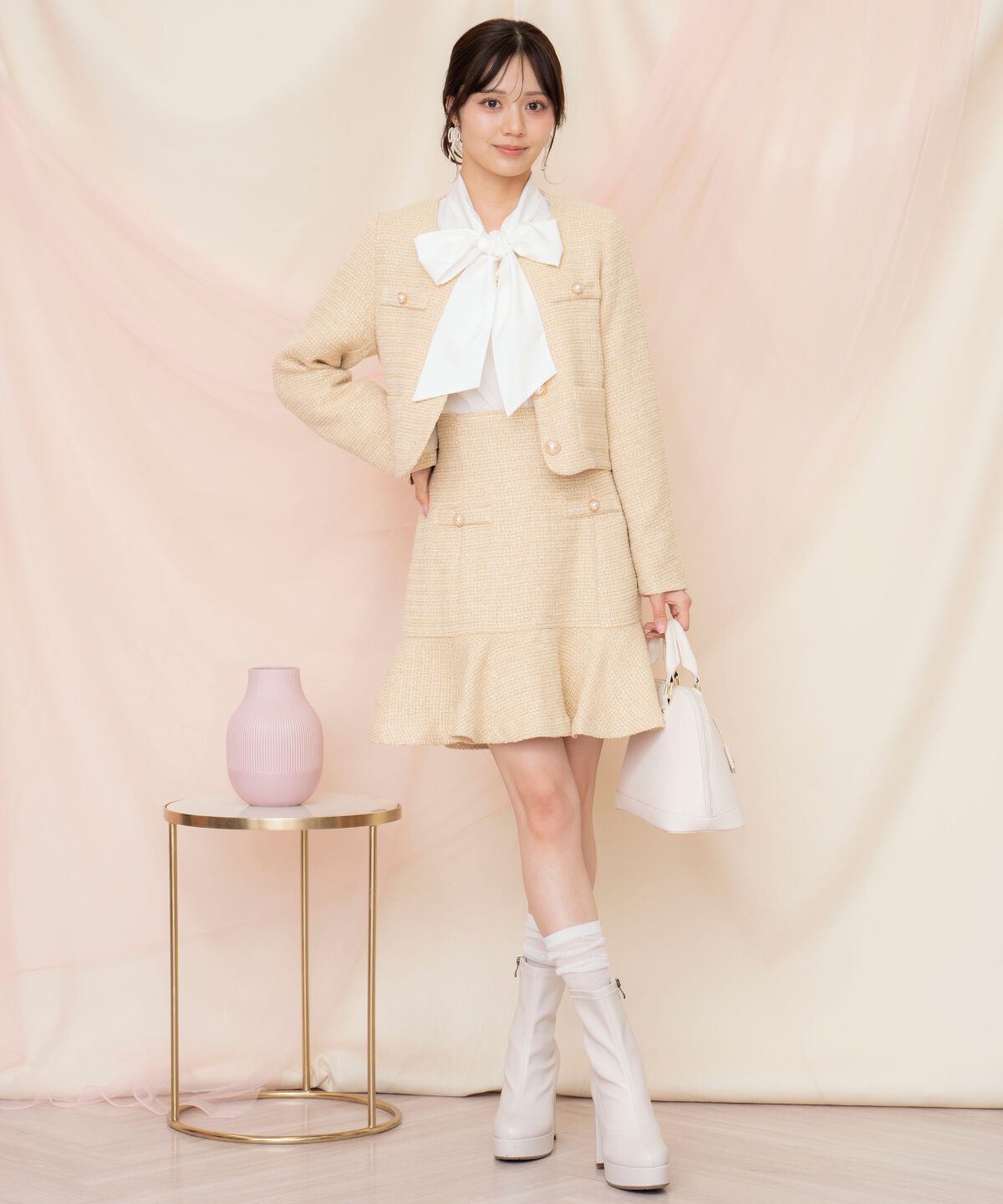 WILLSELECTION「ラメツイードフレアミニスカート」|フレア|