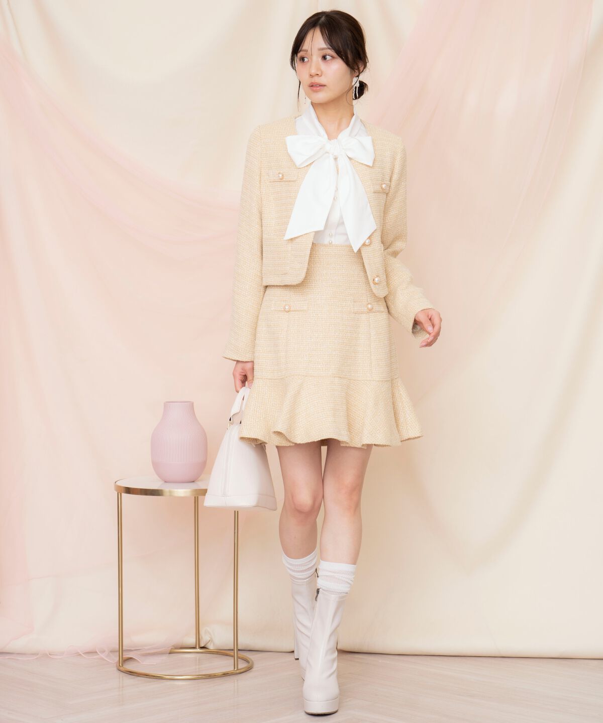 WILLSELECTION「ラメツイードフレアミニスカート」|フレア|