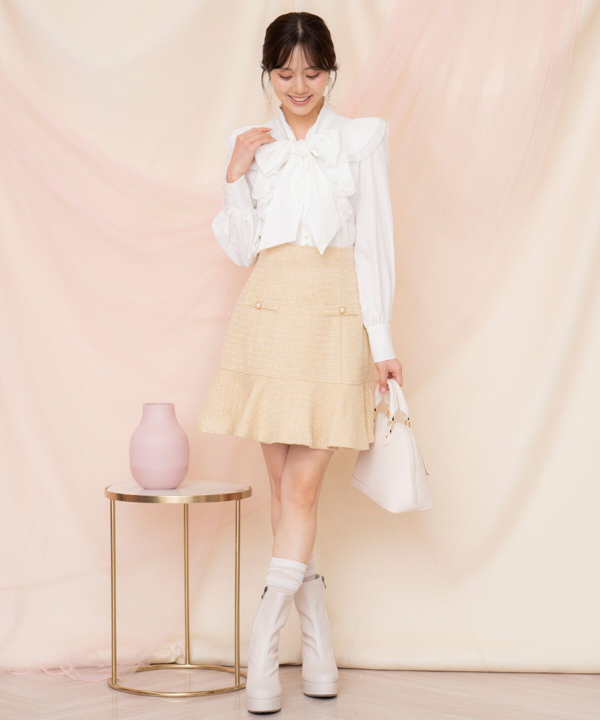 WILLSELECTION「ラメツイードフレアミニスカート」|フレア|