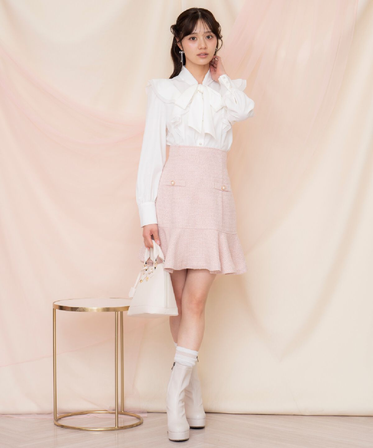 WILLSELECTION「ラメツイードフレアミニスカート」|フレア|