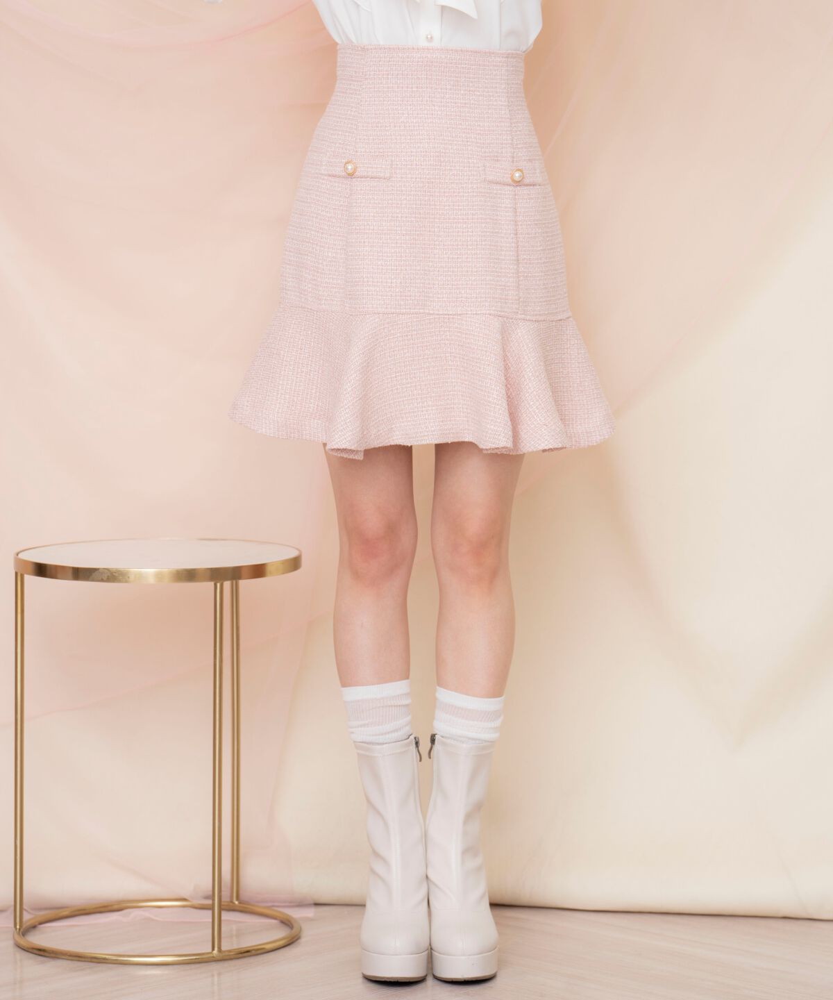 WILLSELECTION「ラメツイードフレアミニスカート」|フレア|