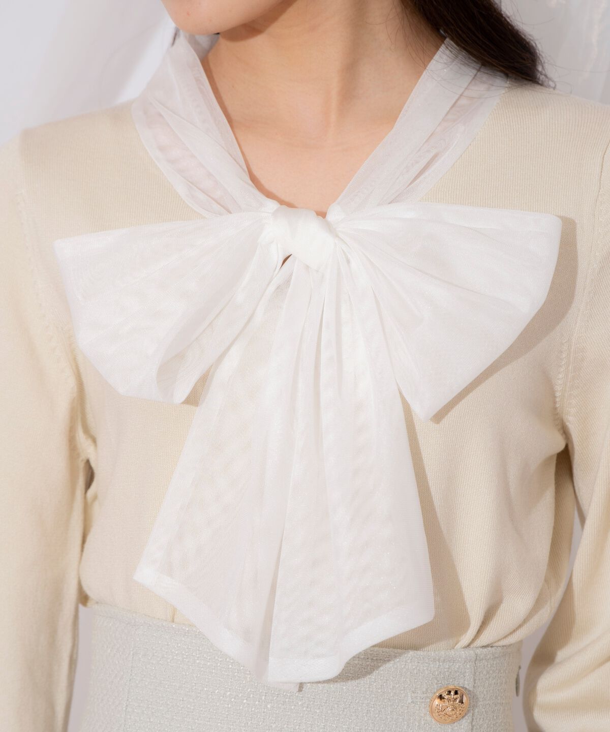 WILLSELECTION「レイヤード風ボウタイニット」|ニット・セーター|