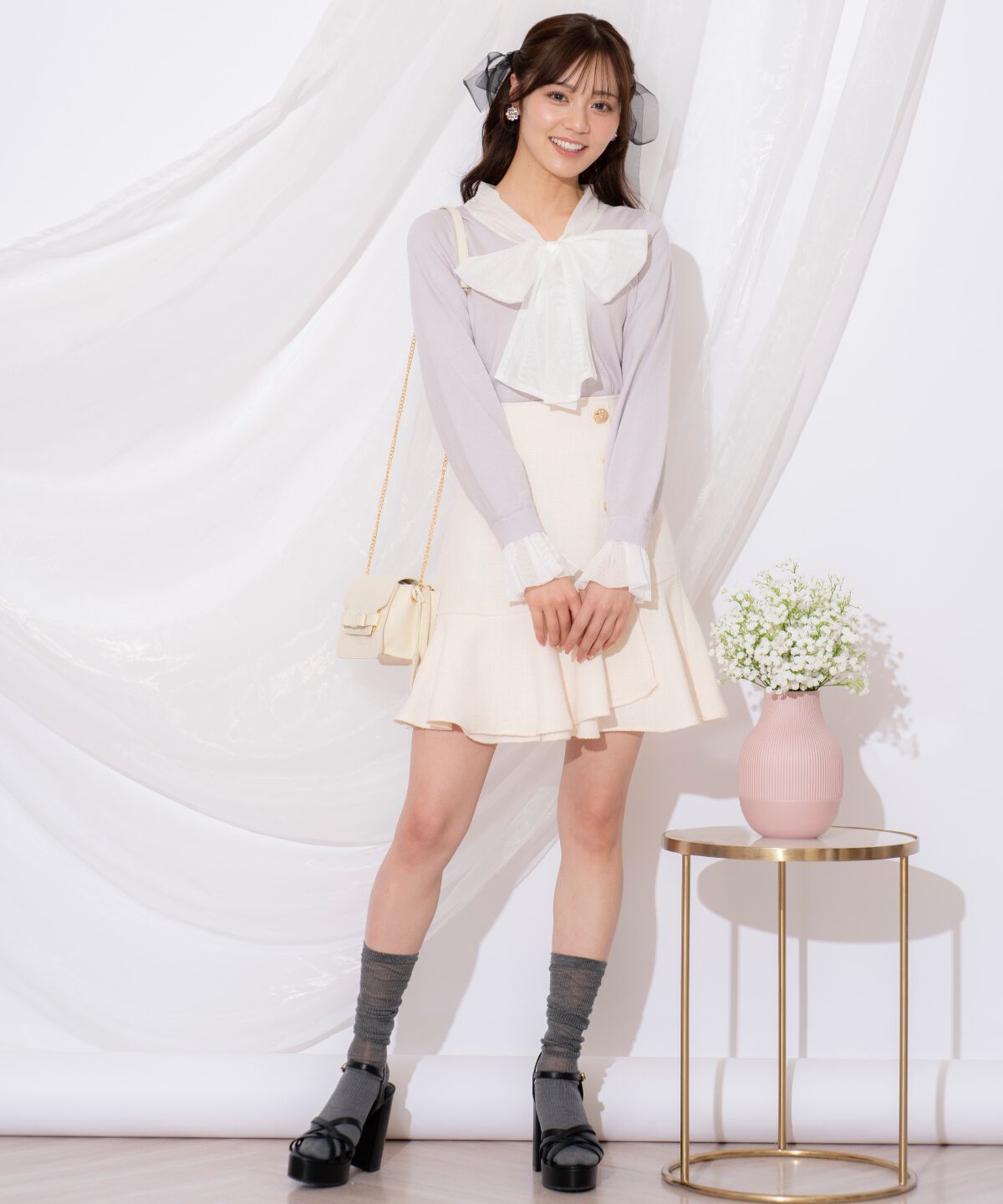 WILLSELECTION「レイヤード風ボウタイニット」|ニット・セーター|