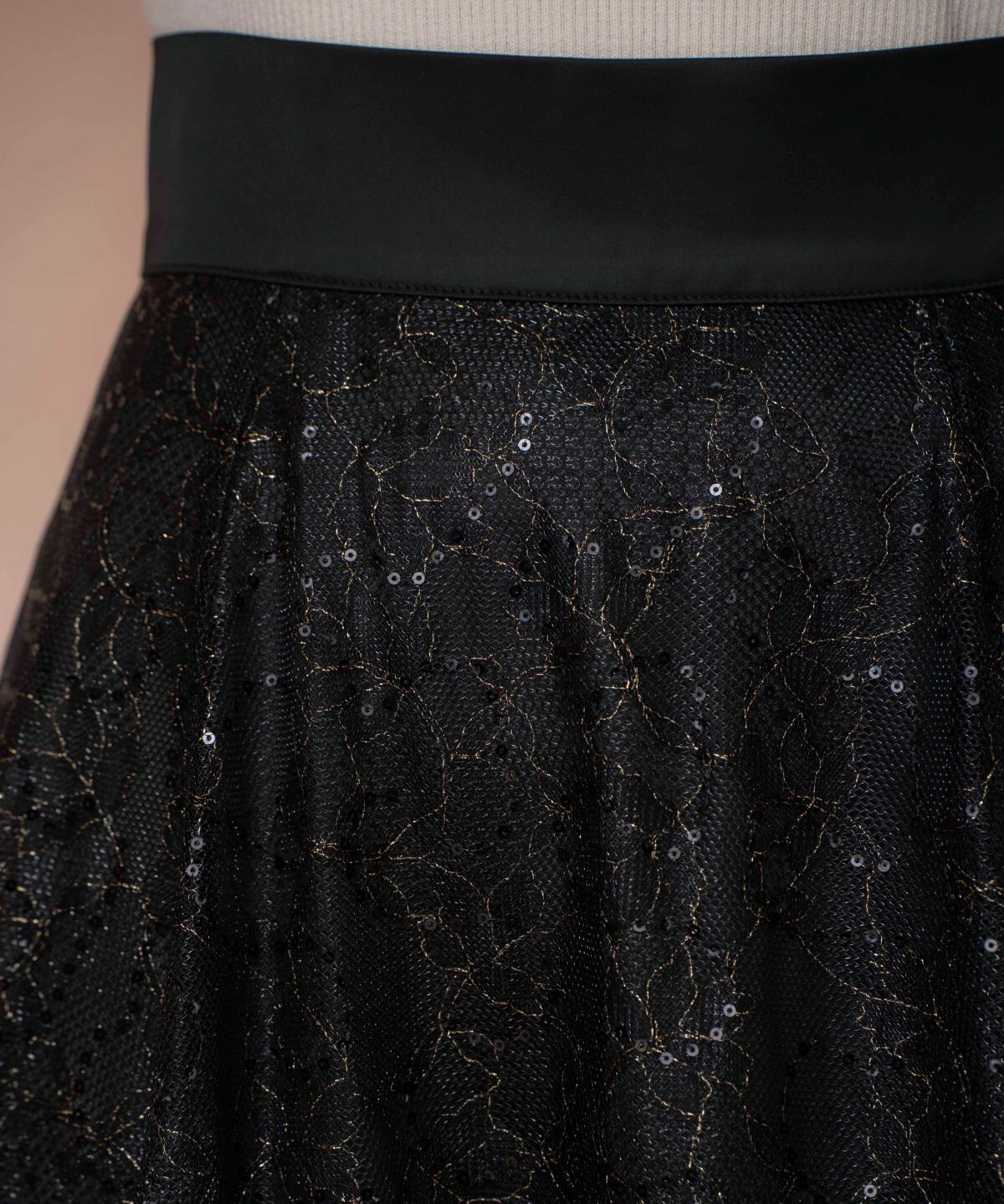 WILLSELECTION「スパンコール付きチュールスカート」|フレア|