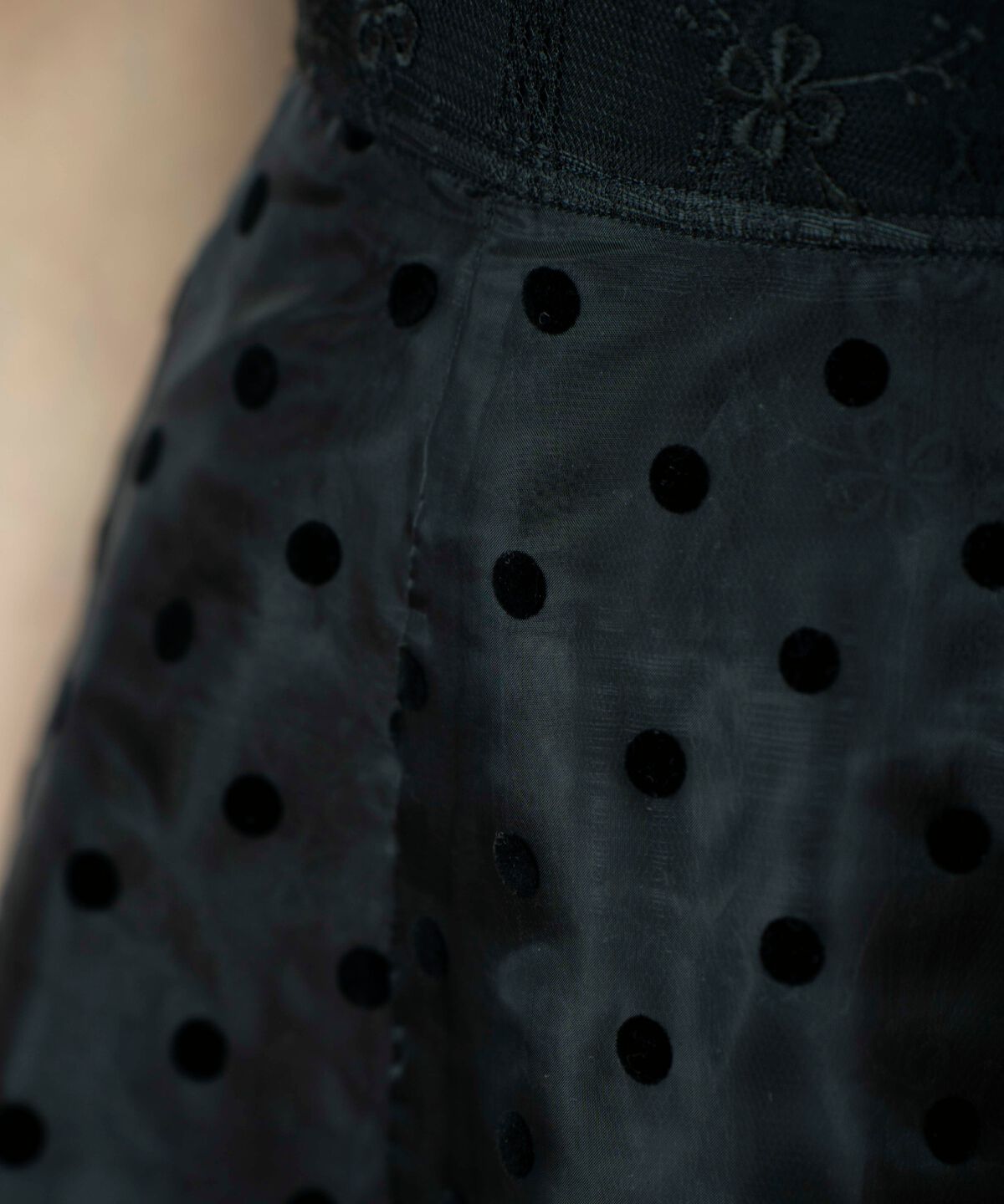 WILLSELECTION「ドット&times;レースレイヤードスカート」|フレア|