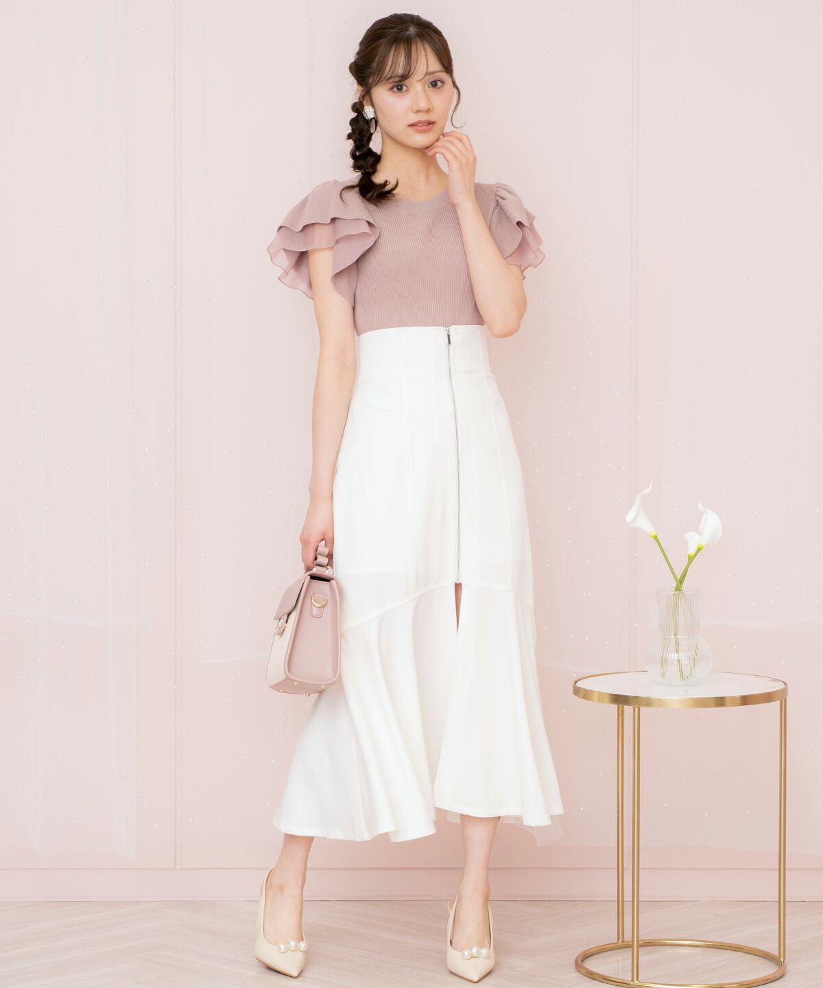 WILLSELECTION「ZIPデザインスリットマーメイドスカート」|フレア|