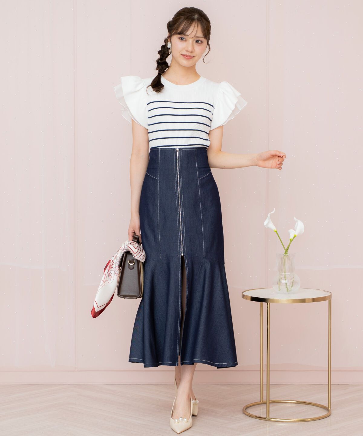 WILLSELECTION「ZIPデザインスリットマーメイドスカート」|フレア|