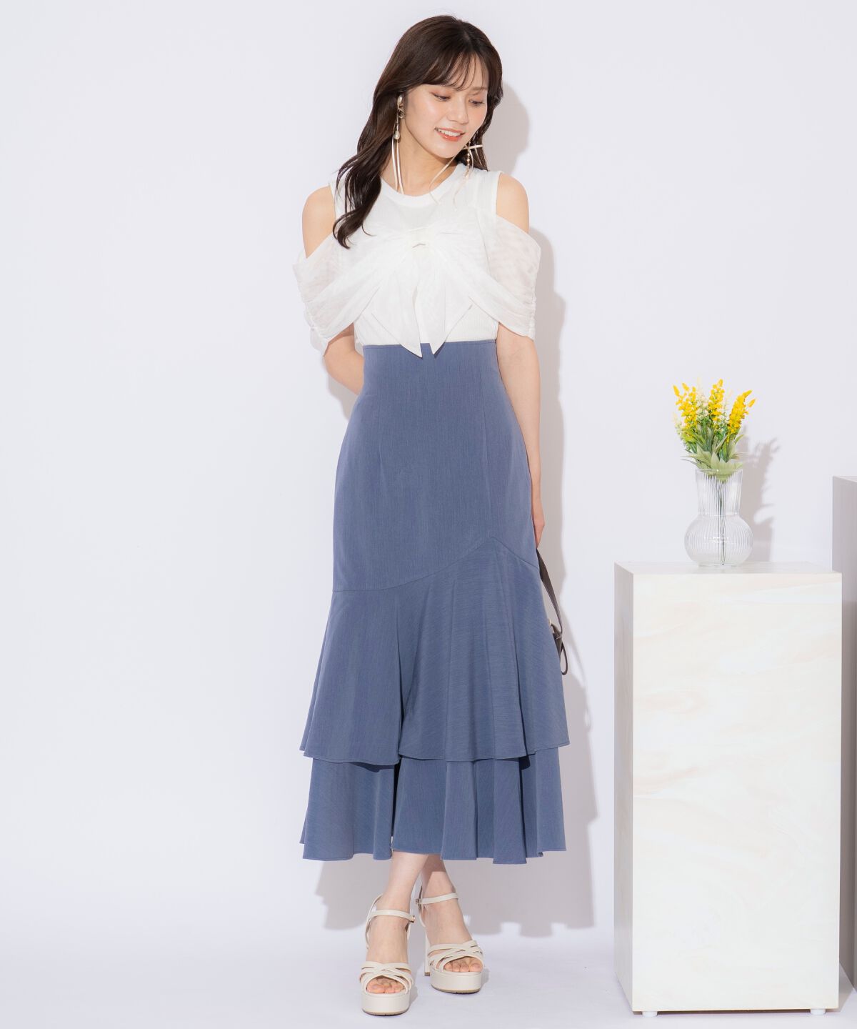 WILLSELECTION「ティアードヘムマーメイドスカート」|タイト|