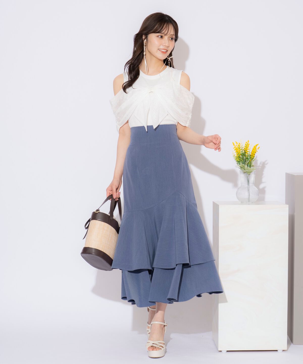 WILLSELECTION「ティアードヘムマーメイドスカート」|タイト|