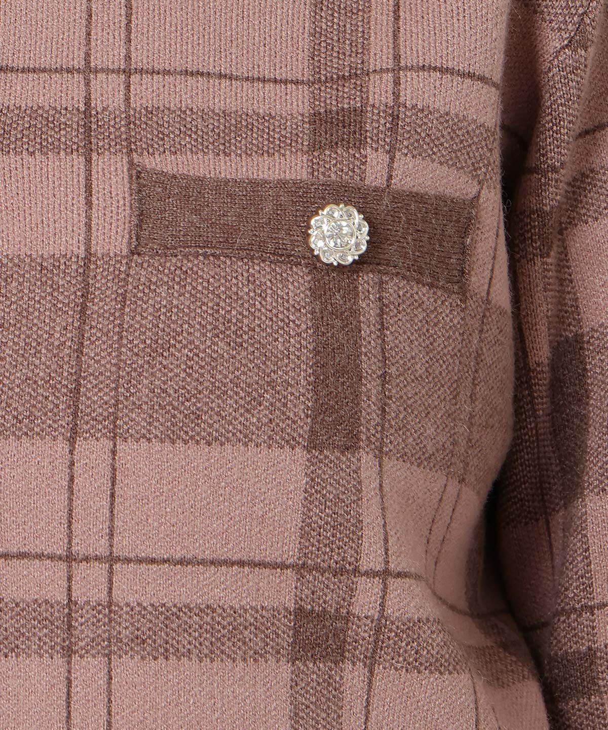 WILLSELECTION「チェック柄ファーカフスカーディガン」|カーディガン|