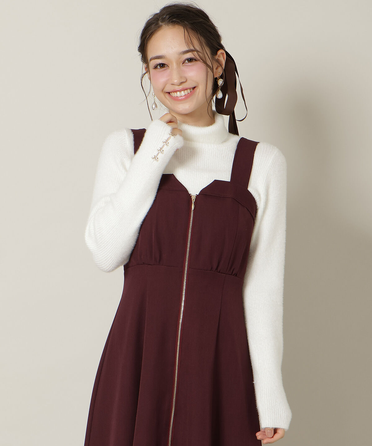 WILLSELECTION「ZIPデザインフレアジャンスカ」|ワンピース|