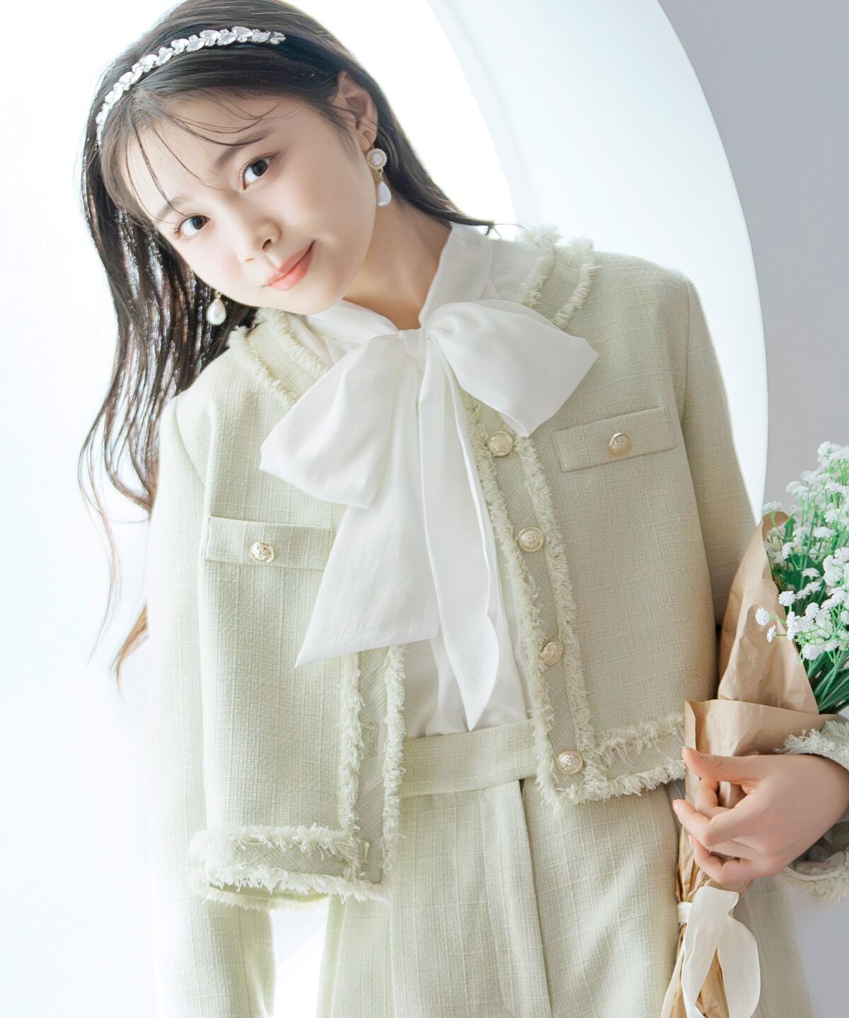 WILLSELECTION「フリルスリーブシアーボウタイブラウス」|シャツ・ブラウス|オフ