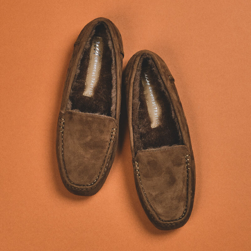 WA Oriental TRaffic「【累計5万足突破】 もこもこ ムートンシューズ /12311 モカシン フェイク ファー 再入荷 フラット」|パンプス|BROWN