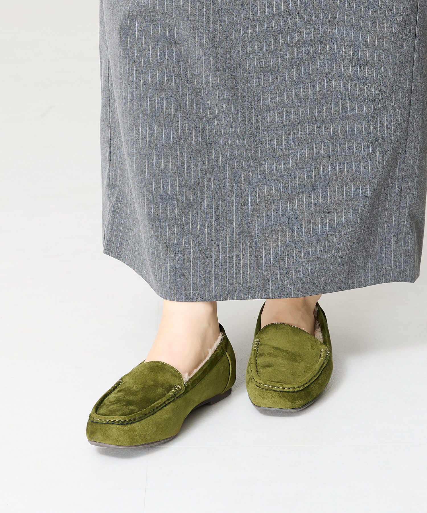 WA Oriental TRaffic「【累計5万足突破】 もこもこ ムートンシューズ /12311 モカシン フェイク ファー 再入荷 フラット」|パンプス|