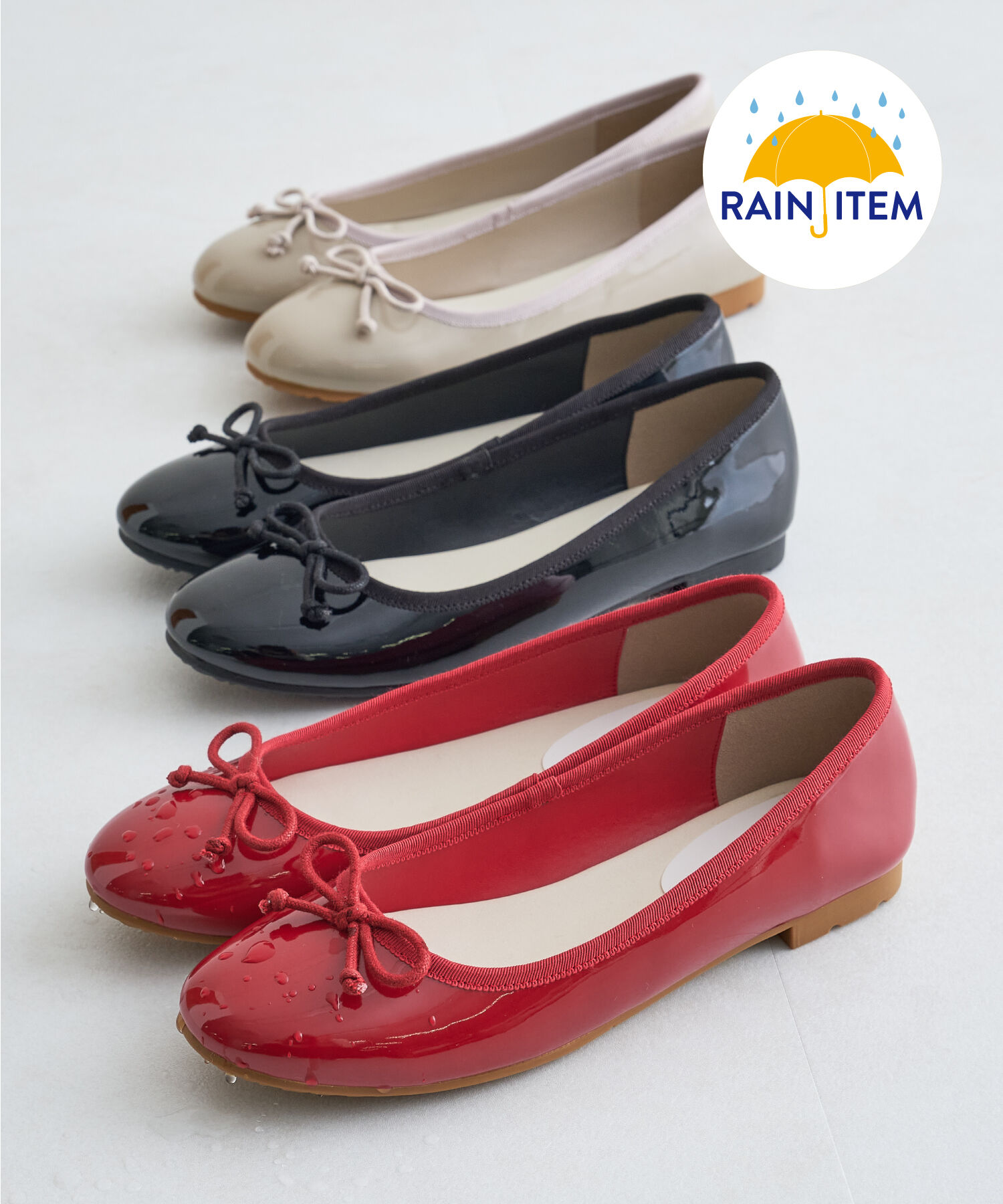 ORiental TRaffic「【防水】フラットヒールバレエレインパンプス/R-1015 レインシューズ レインパンプス 人気 トレンド」|パンプス|