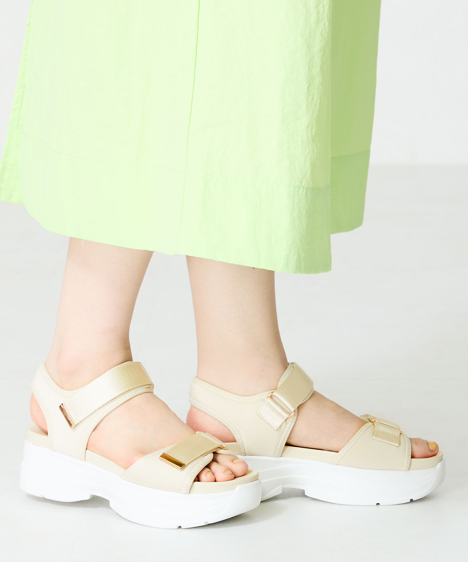 WA Oriental TRaffic「【追加】ダブルベルトスポーツサンダル/42207 スポサン 柔らかい 人気 軽い トレンド 厚底 再入荷」|サンダル|