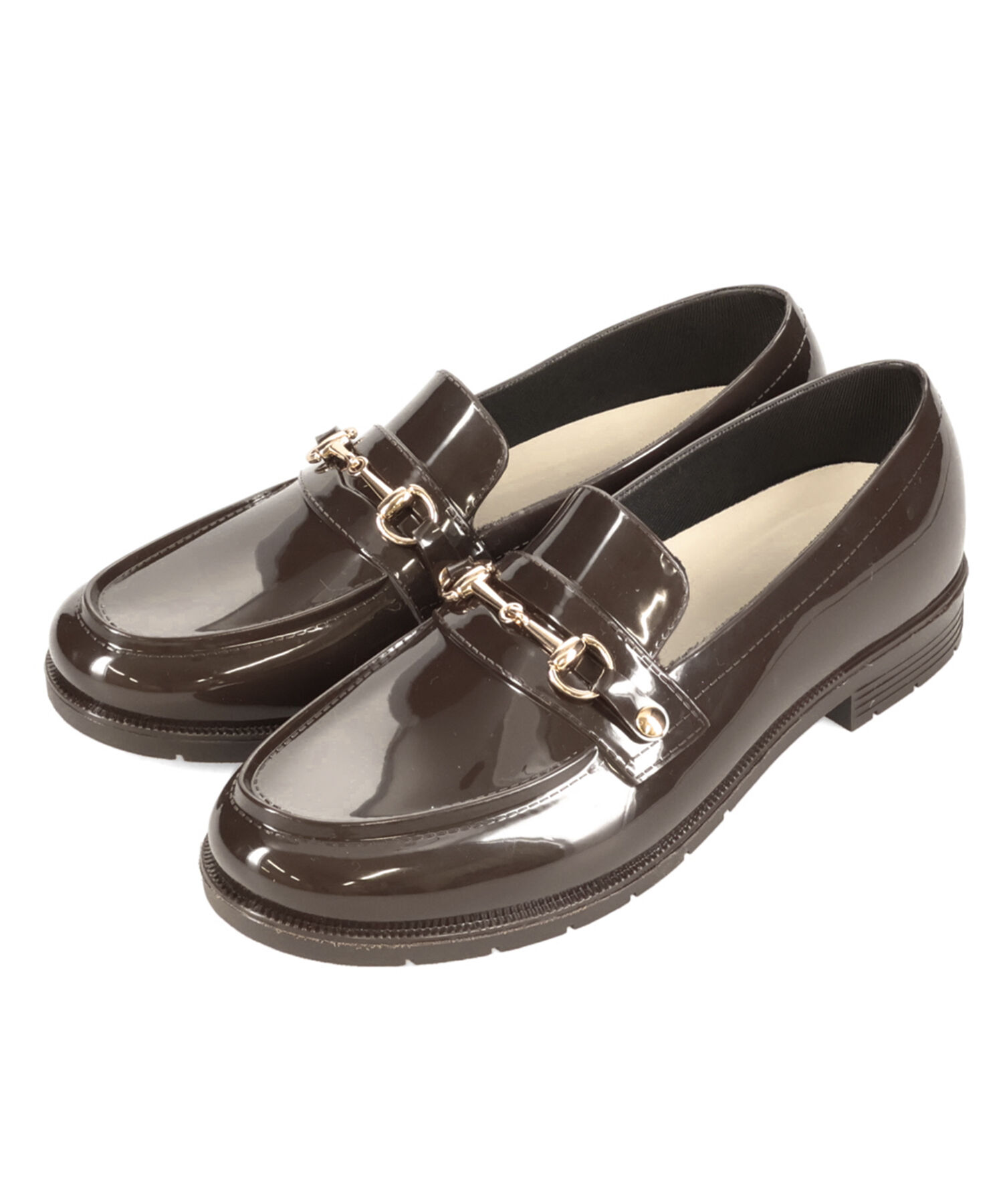 ORiental TRaffic「【防水】ビットモチーフ PVC レイン ローファー /R-1021 柔らかい 通勤 ゆったり」|パンプス|