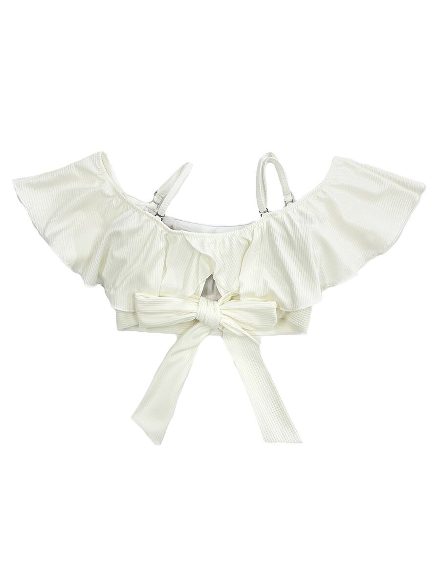 PEAK&PINE「無地オフショルダーワンピ見えビキニ」|ビキニ|