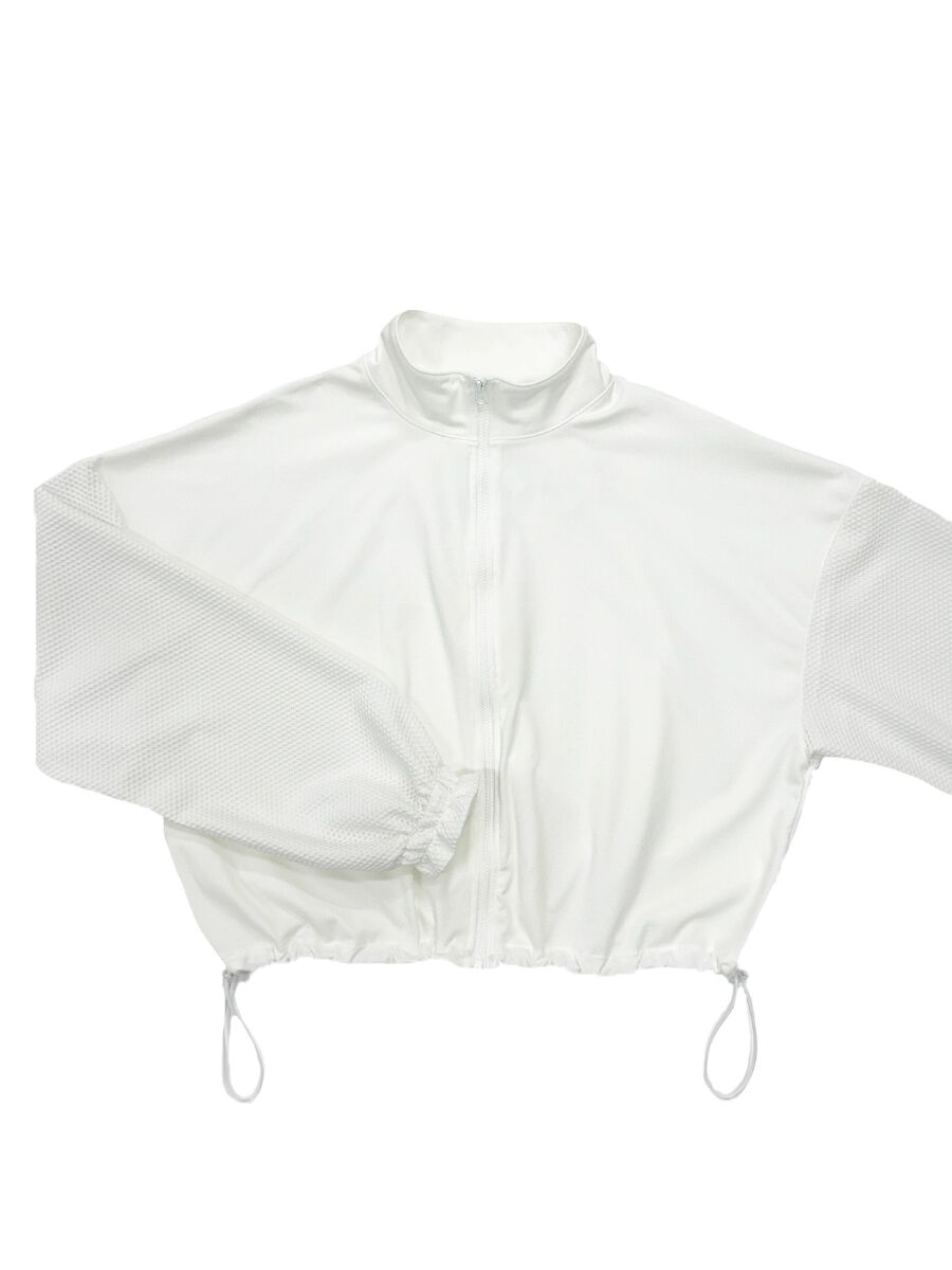 ALBOVE「【お水OK！ウェア】クロップド丈UPF15UVカットスタンドネックトップス/ジャケット」|スポーツ|