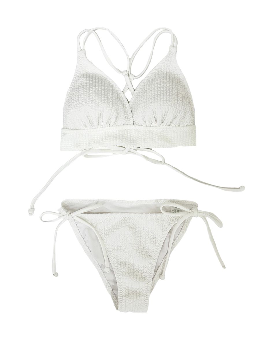 PEAK&PINE「ワッフルニット素材クロス三角ビキニ」|ビキニ|