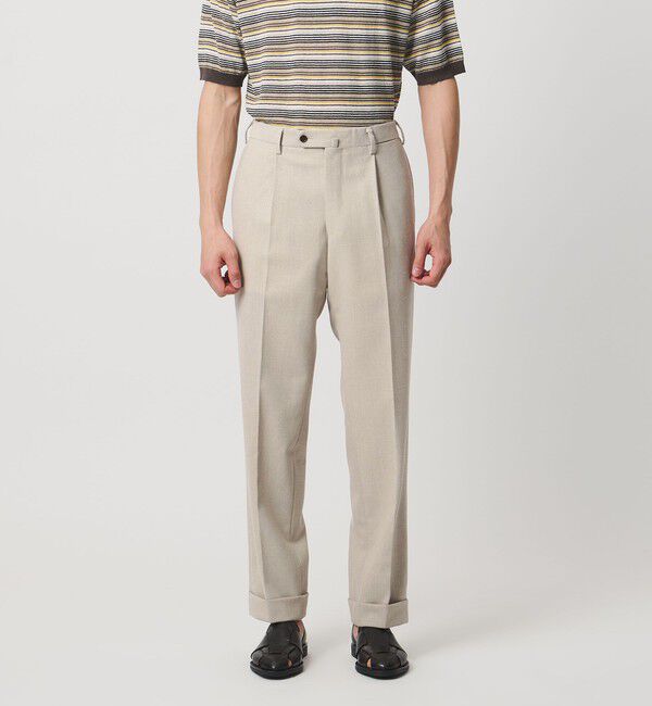 UNITED ARROWS「ポプリン 1プリーツ スラックス R-MODEL」|スラックス|