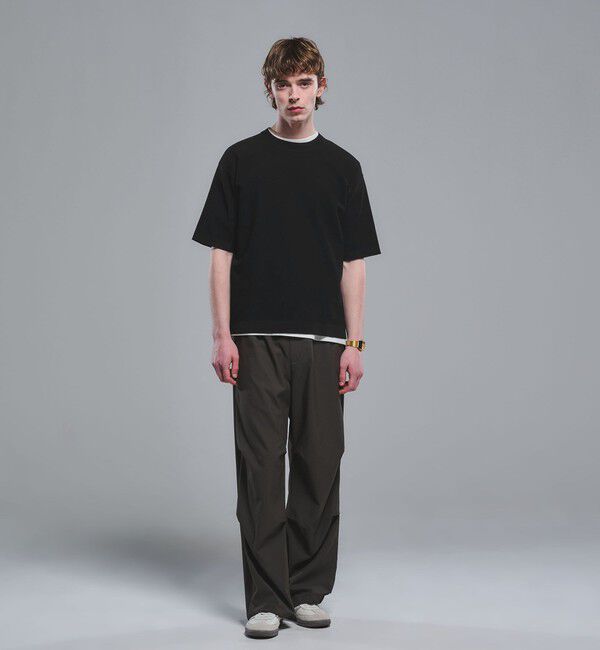 UNITED ARROWS green label relaxing「コットンナイロン リンクス クルーネック ショートスリーブ ニット -ウォッシャブル-」|ニット・セーター|