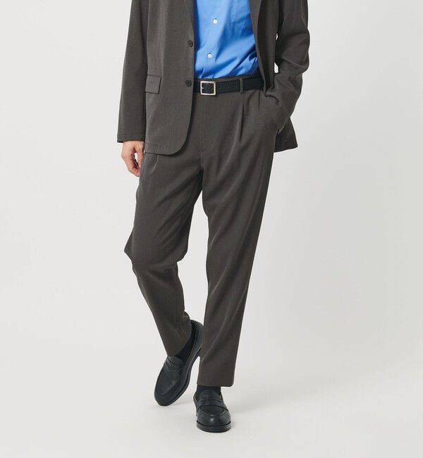 BEAUTY&YOUTH UNITED ARROWS「トリクシオン/TRIXION シャンブレー 1P テーパード スラックス NO.5 セットアップ対応 ウォッシャブル」|チノ|