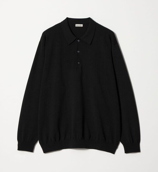 STEVEN ALAN「＜Steven Alan＞ ハイツイスト  3B ニットポロシャツ NARROW」|ニット・セーター|BLACK