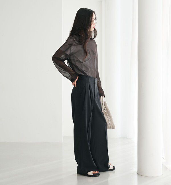 BEAUTY&YOUTH UNITED ARROWS「レーヨンナイロン ライン シアーニット プルオーバー ウォッシャブル」|ニット・セーター|